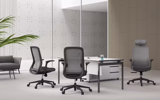 Silla ergonómica de oficina de malla con respaldo alto y reposacabezas ajustable en 3D de diseño único