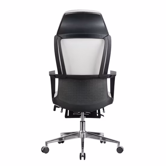 Silla de oficina ergonómica de tela de malla para ordenador, mecedora giratoria negra de buena calidad